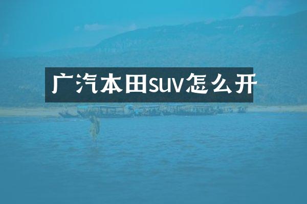 广汽本田suv怎么开