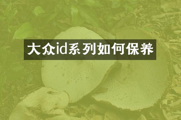 大众id系列如何保养