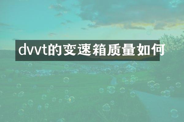 dvvt的变速箱质量如何