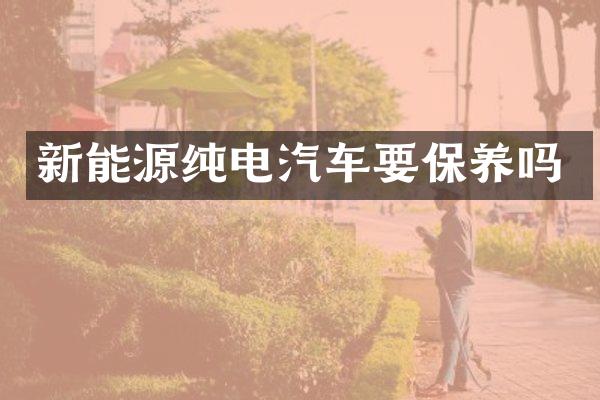 新能源纯电汽车要保养吗