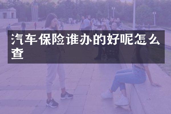 汽车保险谁办的好呢怎么查