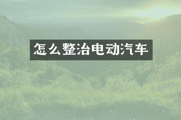 怎么整治电动汽车