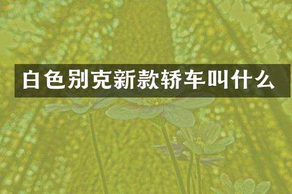白色别克新款轿车叫什么