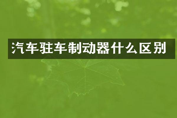 汽车驻车制动器什么区别