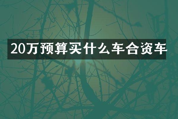 20万预算车合资车