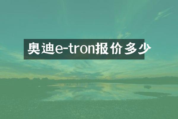 奥迪e-tron报价多少