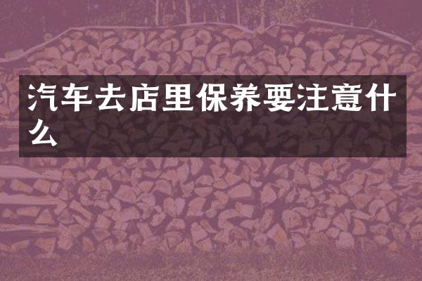 汽车去店里保养要注意什么