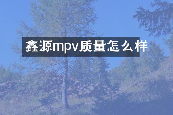 鑫源mpv质量怎么样