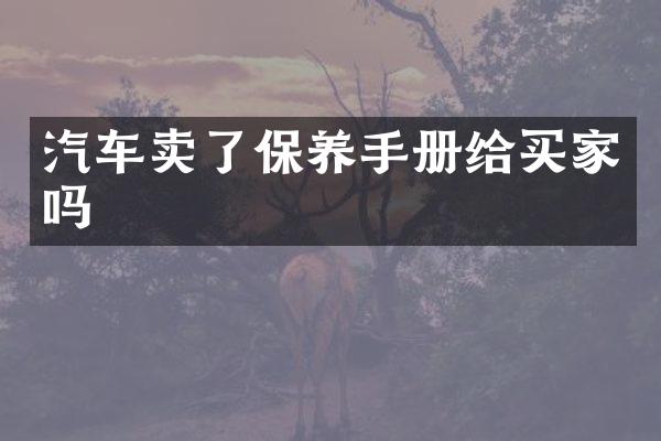 汽车卖了保养手册给买家吗