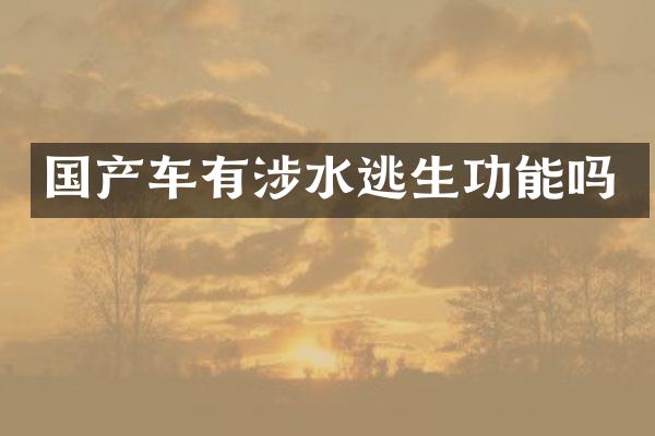 国产车有涉水逃生功能吗
