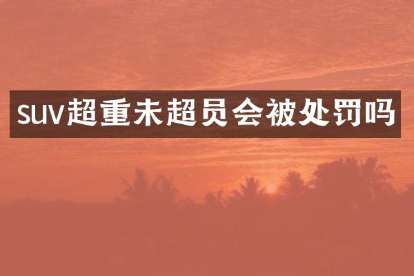 suv超重未超员会被处罚吗
