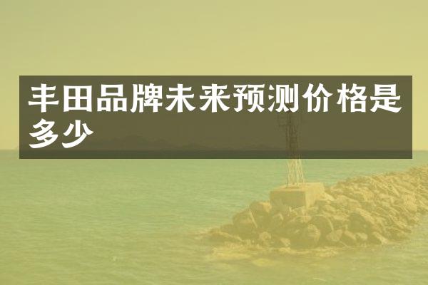 丰田品牌未来预测价格是多少