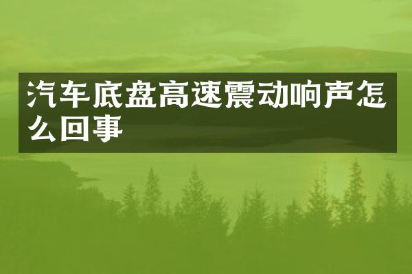 汽车底盘高速震动响声怎么回事