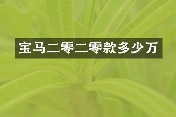 宝马二零二零款多少万