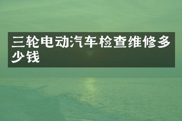 三轮电动汽车检查维修多少钱