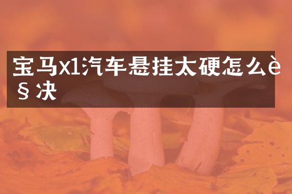 宝马x1汽车悬挂太硬怎么解决