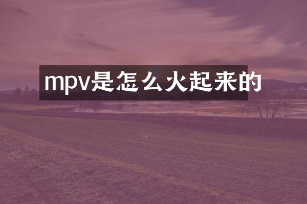 mpv是怎么火起来的
