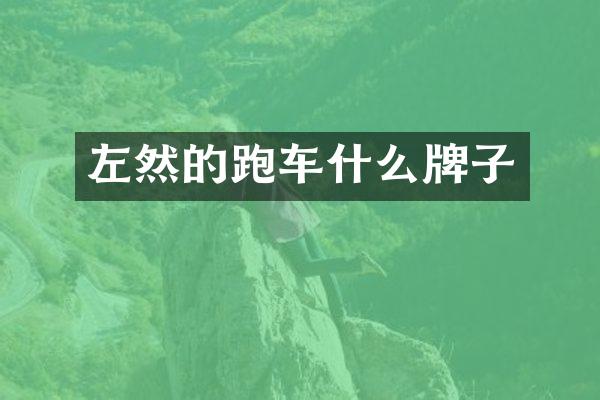 左然的跑车什么牌子