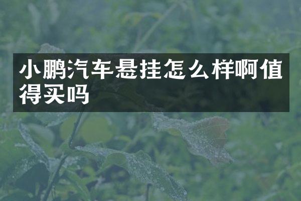 小鹏汽车悬挂怎么样啊值得买吗