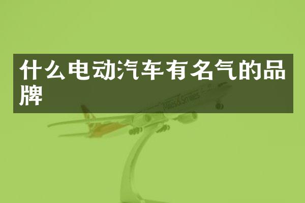 什么电动汽车有名气的品牌