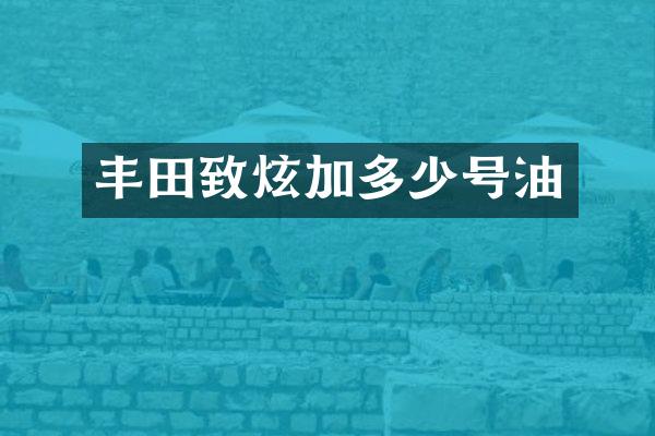 丰田致炫加多少号油
