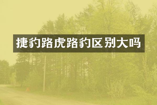 捷豹路虎路豹区别大吗