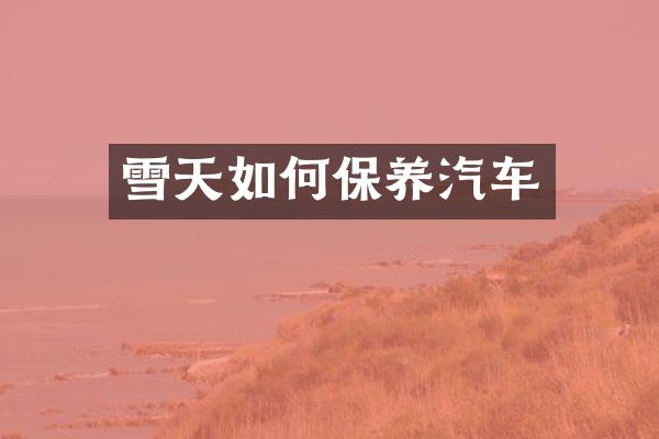 雪天如何保养汽车