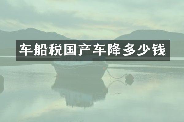 车船税国产车降多少钱