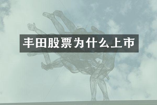 丰田股票为什么上市