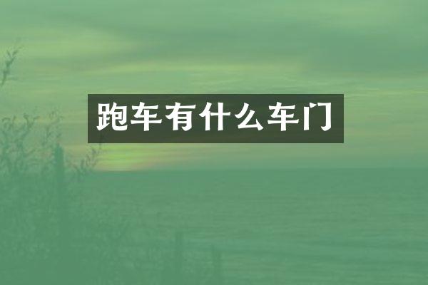 跑车有什么车门