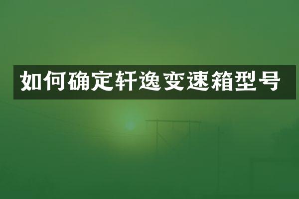 如何确定轩逸变速箱型号