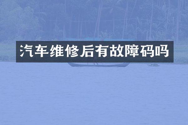 汽车维修后有故障码吗