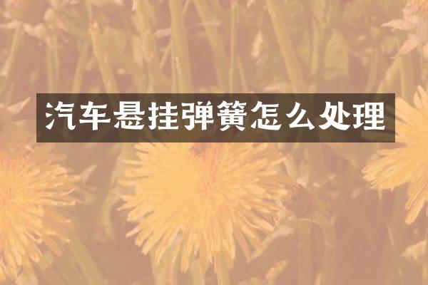 汽车悬挂弹簧怎么处理