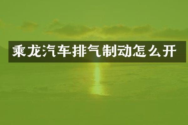 乘龙汽车排气制动怎么开