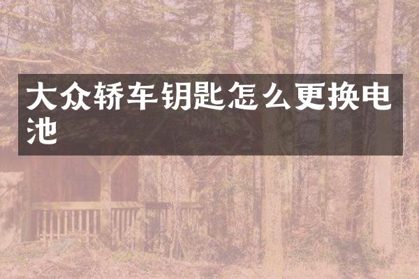 大众轿车钥匙怎么更换电池