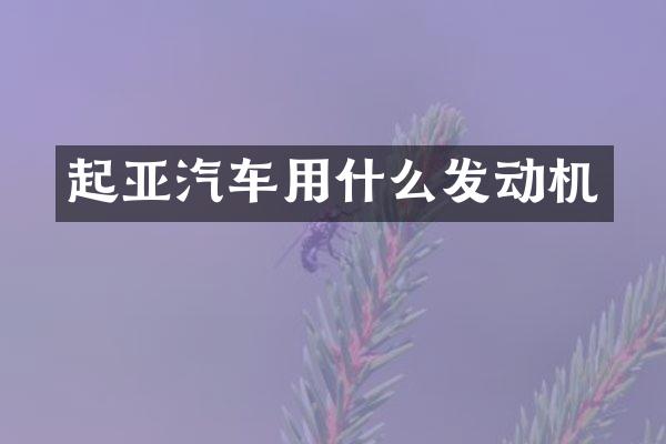 起亚汽车用什么发动机