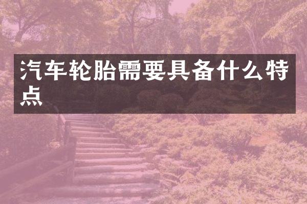 汽车轮胎需要具备什么特点