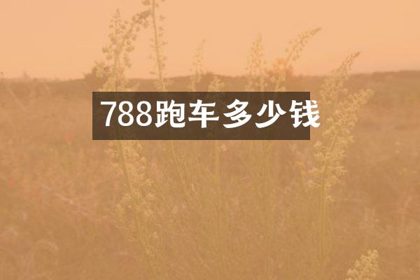788跑车多少钱