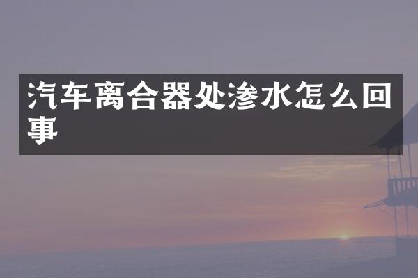 汽车离合器处渗水怎么回事