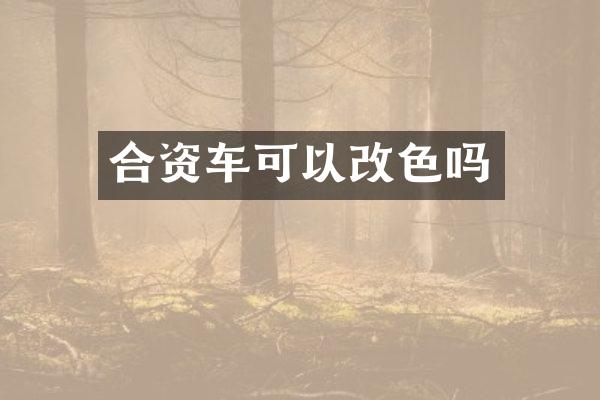 合资车可以改色吗