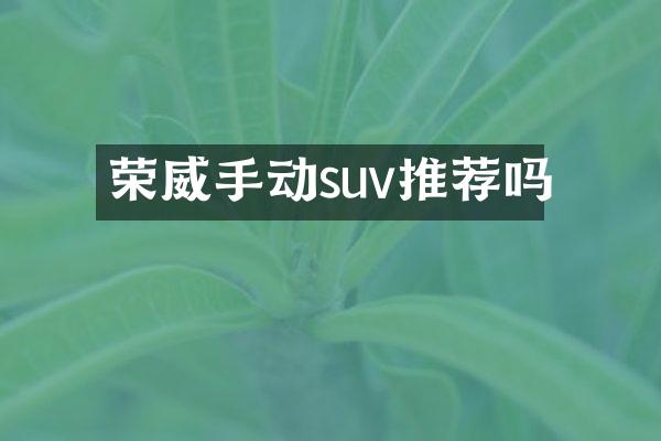 荣威手动suv推荐吗