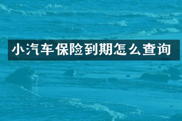 小汽车保险到期怎么查询