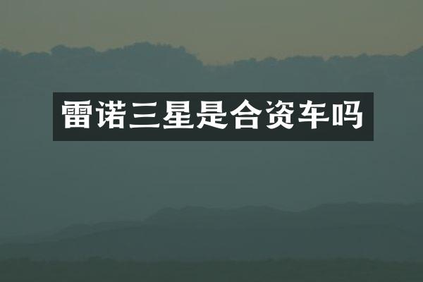 雷诺三星是合资车吗