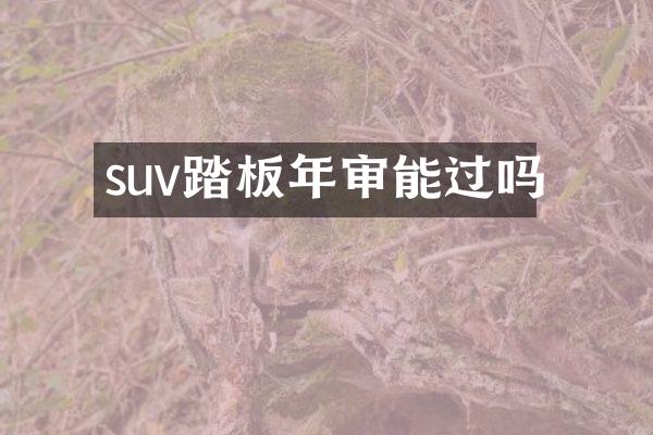suv踏板年审能过吗