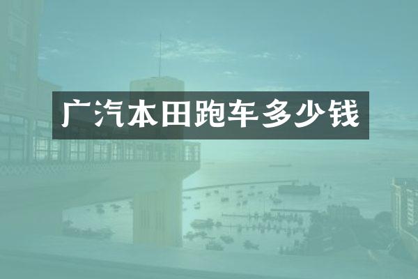 广汽本田跑车多少钱