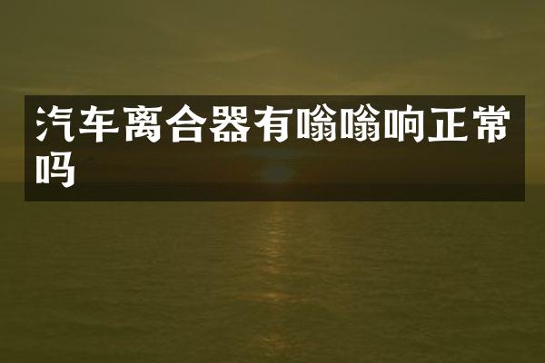 汽车离合器有嗡嗡响正常吗
