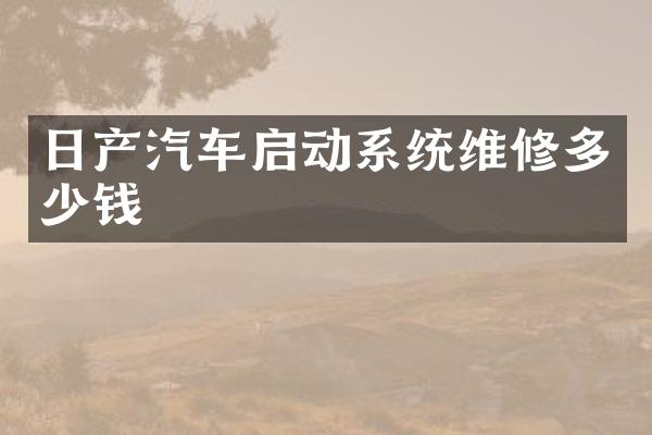 日产汽车启动系统维修多少钱