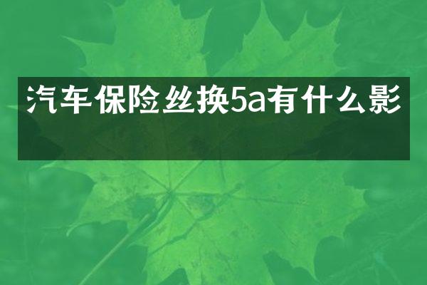 汽车保险丝换5a有什么影响