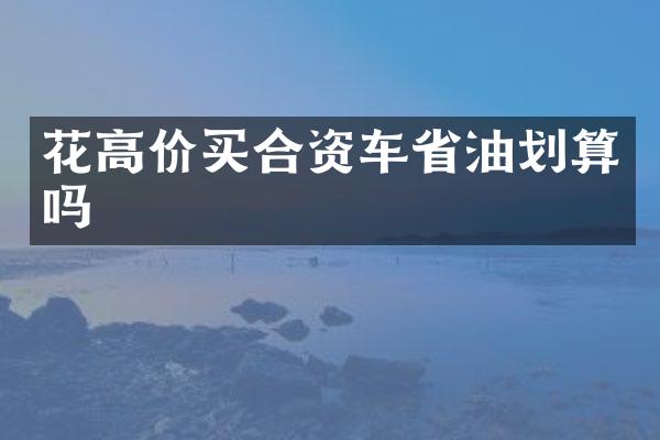 花高价买合资车省油划算吗