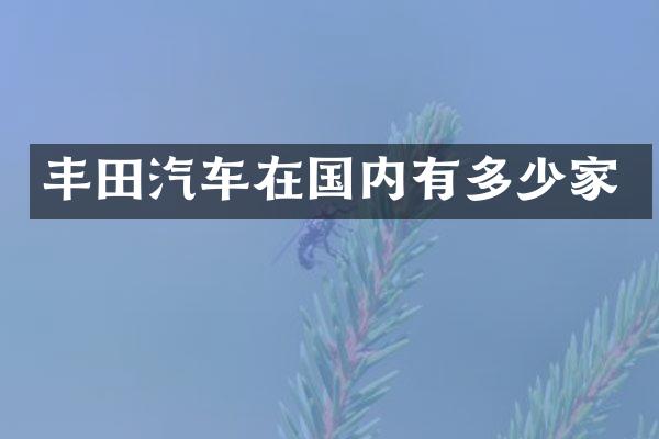 丰田汽车在国内有多少家